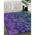 thumbnail image 2 of Ahgly Company Indoor Round Patterned Purple Abstract Area Rugs, 4' Round, 2 of 6
