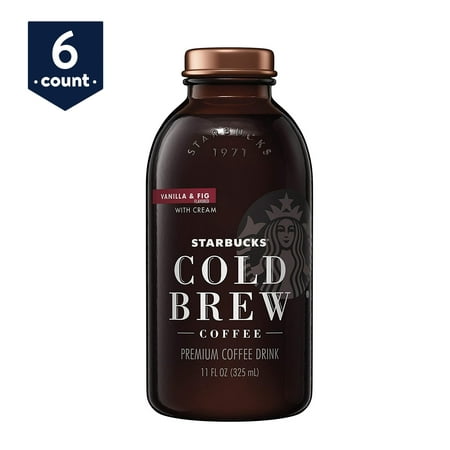 Starbucks Cold Brew Coffee, Vanilla Fig & Cream, 11 oz Glass Bottles, 6