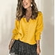 thumbnail image 1 of Suéter de cuello en V con encaje para otoño e invierno, suéter holgado de manga larga de color sólido para mujeres europeas y americanas, 1 of 5