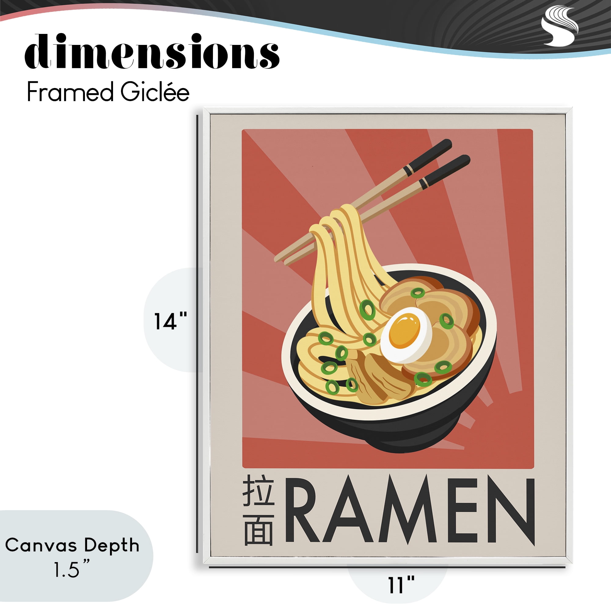 Stupell Industries Iconic Ramen Poster White Framed Giclee Art, design by Marcus Prime