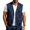 thumbnail image 2 of Ynynloco Men's Casual Lightweight Fishing Vest Utility Safari Travel Vest with Pockets Outdoor Work Photo Cargo Fly Summer Vest, 2 of 5