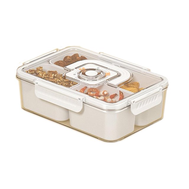 Plateau de Service Portable avec Couvercle et Poignée pour Collations Parfait pour Pique-Niques