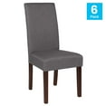 thumbnail image 3 of Flash Furniture Greenwich Series Parsons Chair, Set of 6, Light Gray Fabric, 3 of 9
