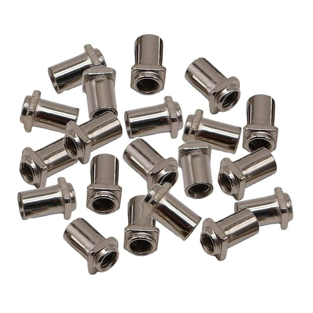 Shengyu 20 Pcs Vis Tambour en Métal Écrous Pratiques pour Percussion Instrument M6 Installation à Argent M6
