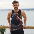 thumbnail image 6 of Fotbe White Purple Flower Chicken Pattern Men's Quick Dry Workout Tank Top Gym Muscle Tee Fitness Bodybuilding Sleeveless T Shirt Breathable Workout Shirt-X-Large, 6 of 9