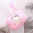 thumbnail image 5 of Sanrio-Mini monedero de felpa de Hello Kitty para niños y niñas, bolsa de almacenamiento cuadrada de lona rosa con dibujos animados de Anime, funda para llaves, bolso de mano, regalos de cumpleaños, 5 of 5