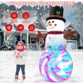 thumbnail image 5 of Yexmas 6FT Christmas Inflatable Outdoor Decoration Snowman, Built-in Rotating Disco Light,Blow Up Snow Man Wear Magic Hat Yard Decor for Xmas Holiday Lawn Yard Garden, 5 of 7