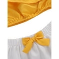 thumbnail image 3 of Toddler Baby Girls Summer Outfits, One Shoulder Ruffle Crop Tops + Sunflower Skirt 2Piece Clothes Set, 3 of 5