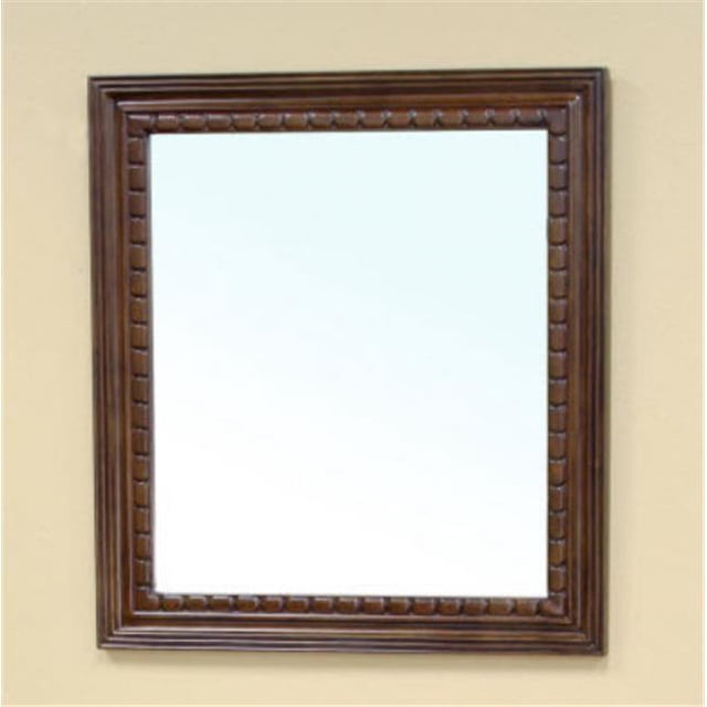 Bellaterra Home 203045-MIRROR Solid wood frame mirror-Medium Walnut