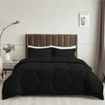 thumbnail image 2 of 1 Piece Honeycomb Design Comforter, 800 TC, 100% Egyptian Cotton, Full/Queen Size Black Solid, 2 of 5