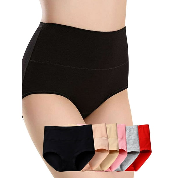 stanreset Women Underwear High Waist Cotton Girl Pregnant Ladies Elastic  Solid Color Briefs, Red, L black 3XL 