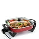 thumbnail image 1 of Sartén eléctrica Holstein Housewares de 30 cm - 1400 W con control de temperatura ajustable, revestimiento antiadherente sin PFOA, asas frías al tacto, olla multifunción, color rojo, 1 of 5
