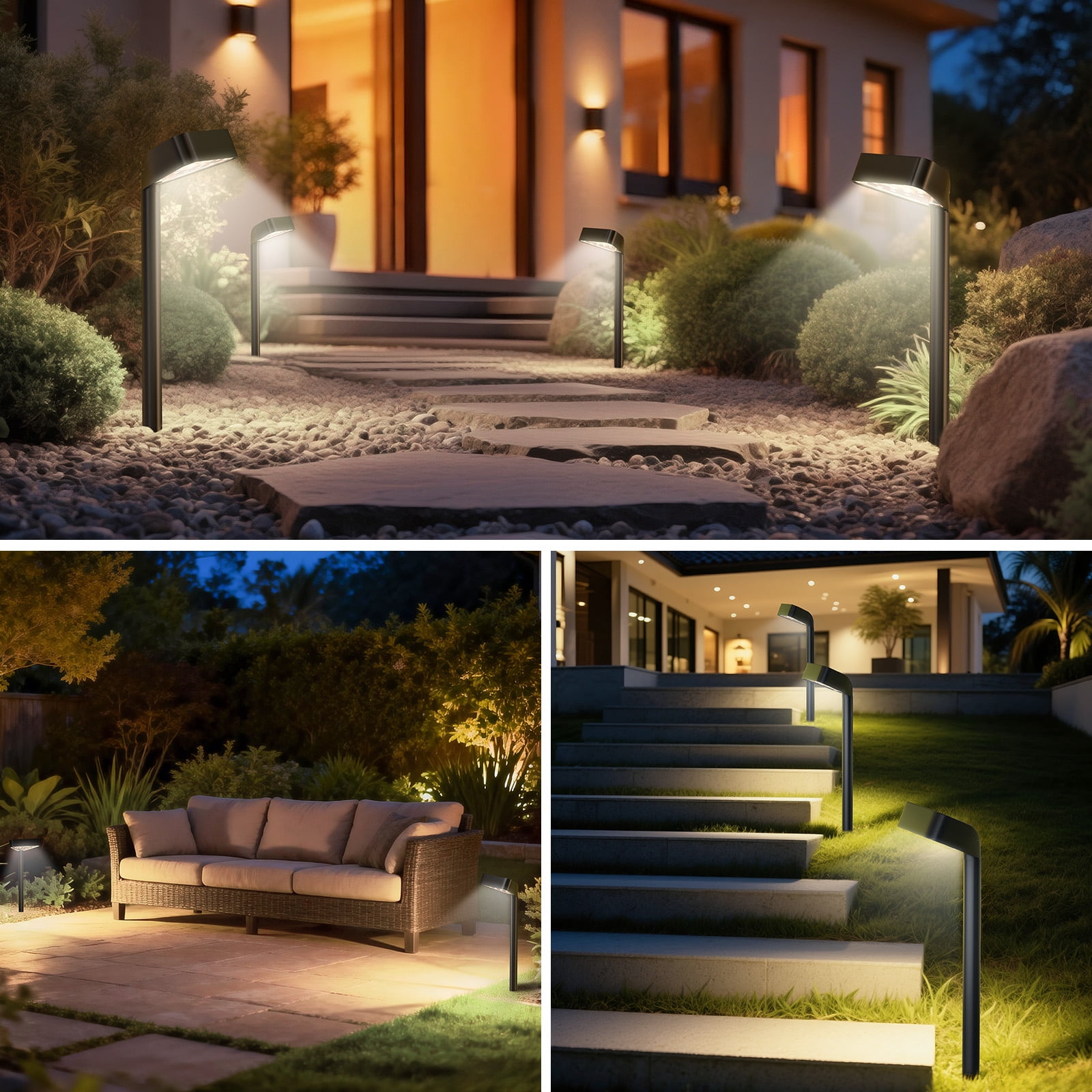 BLITZWILL Solar Pathway Lights Outdoor, 8 Pack Solar Landscape Path Lights,Bright Auto On/Off Waterproof,for Yard Patio Walkway Driveway Pathway,White