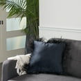thumbnail image 4 of Decmode Square Black Cotton Feathered Pillow, 24" X 24", 4 of 4