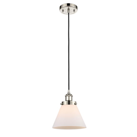 Innovations 916-1P-PN-G41-LED Large Cone 1 Light Mini Pendant part of the Ballston Collection, Polished Nickel