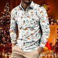 thumbnail image 2 of XIYON Mens Long Sleeve Polo Shirts Men's Lapel Shirt Casual Holiday Christmas Prints Shirts Tops Classic Comfortable Mens Shirts, 2 of 5