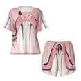 thumbnail image 5 of Wukai High Heel Shoes Butterfly Women's Pajama Set,Short-Sleeve Top and Shorts with Elastic Waistband and Pockets for Loungewear, Yoga, and Casual Wear-Small, 5 of 8