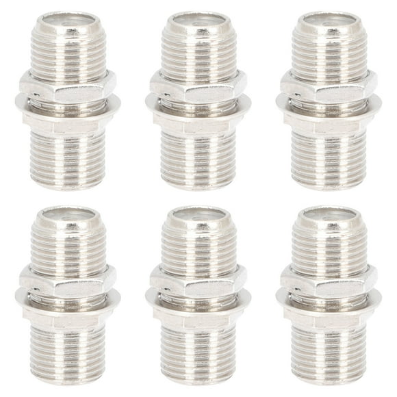 F Type Coax Cable Connector Plug 6Set Metal for Cable Connection and Signal Leakage Reduction Straight Shape