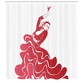 thumbnail image 3 of Ambesonne Spanish Shower Curtain, Flamenco Performance, 69"Wx84"L, Dark Coral Red White, 3 of 3