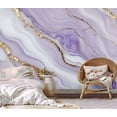 thumbnail image 2 of Peel and Stick Wallpaper Abstract Purple Marble Gold Veins Modern Art Wall Mural Decor Self Adhesive and Removable 69in x 98in, 2 of 8