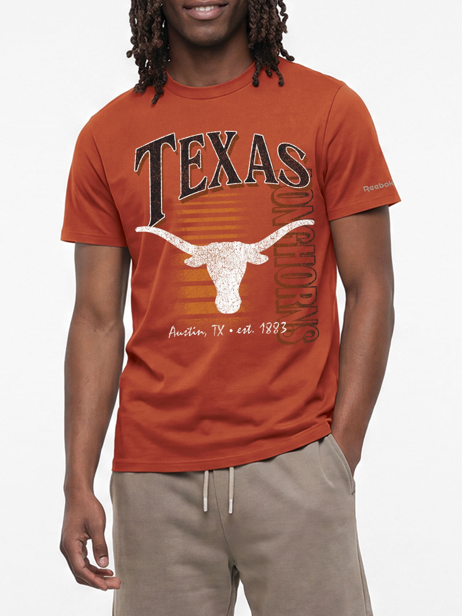 Texas Longhorns Reebok Mens Crew Neck Short Sleeve T-Shirt