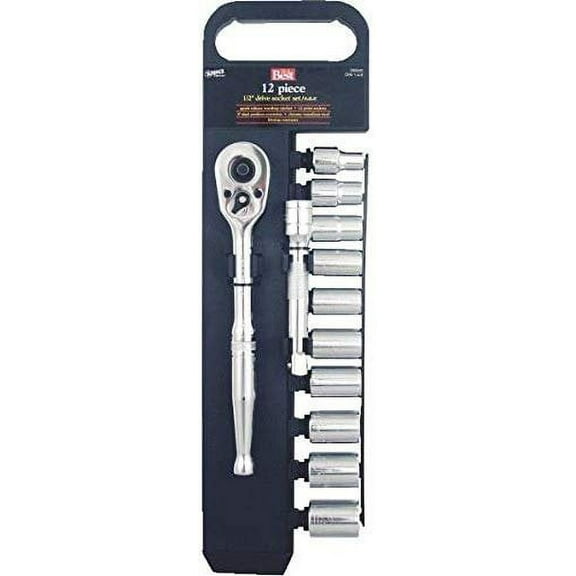 Channellock Products Standard/Metric 1/2" Drive 12-Point Shallow Socket Set 20-Piece