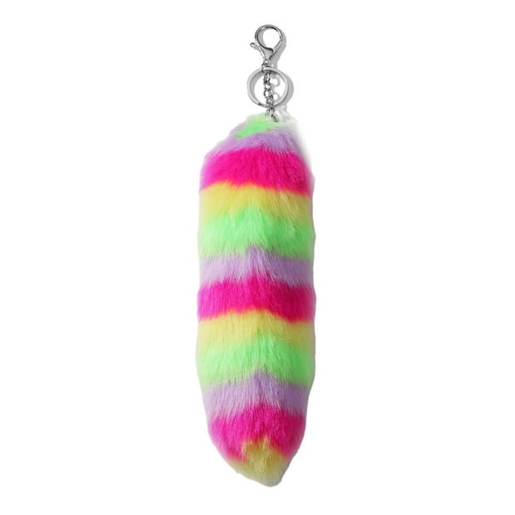 Fogun Portable Faux Hair Tail Keychain Vibrant Faux Hair Tail Pendant Keychain Accessory Keyring For Parties And Event