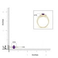 thumbnail image 4 of ANGARA Natural Classic Oval Amethyst and Diamond Three Stone Ring in 14K Yellow Gold for Women (Size-5x3mm) | February Birthstone, Anniversary, Jewelry Gift for Women | Natural Amethyst Ring, 4 of 8