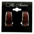 thumbnail image 2 of Red & Silver-Tone Colored Metal Clip-On-Earrings #LQC301, 2 of 2
