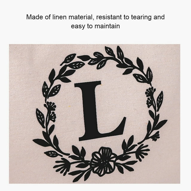 Langgg Sac de Courses en Toile Grande Capacité pour Restaurant Grand Espace de Rangement Sac de Plage Alphabet H Fleur