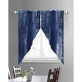 thumbnail image 3 of Navy Blue Swag Valances for Windows, Retro Oil Painting Modern Abstract Art Aesthetics Rod Pocket Sheer Valances for Windows, Swag Toppers Light Filtering for Kitchen Living Room 2 Panels 36''x63'', 3 of 6