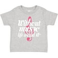 thumbnail image 3 of Inktastic Without Music Life Would Be Flat Girls Toddler T-Shirt, 3 of 5