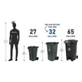 32 Gallon Rollout Trash Can with SnapLock Lid, HeavyDuty Container