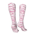 thumbnail image 3 of Bingfone Breast Cancer Ribbons Awareness Print Compression Socks for Women and Men Long Socks for Running Athletic Cycling Nurse, 3 of 8