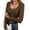 Brown, variant on Womens Long Sleeve Shirts Square Neck Slim Fit Basic Tops Ribbed Thermal Undershirts Layering Tee