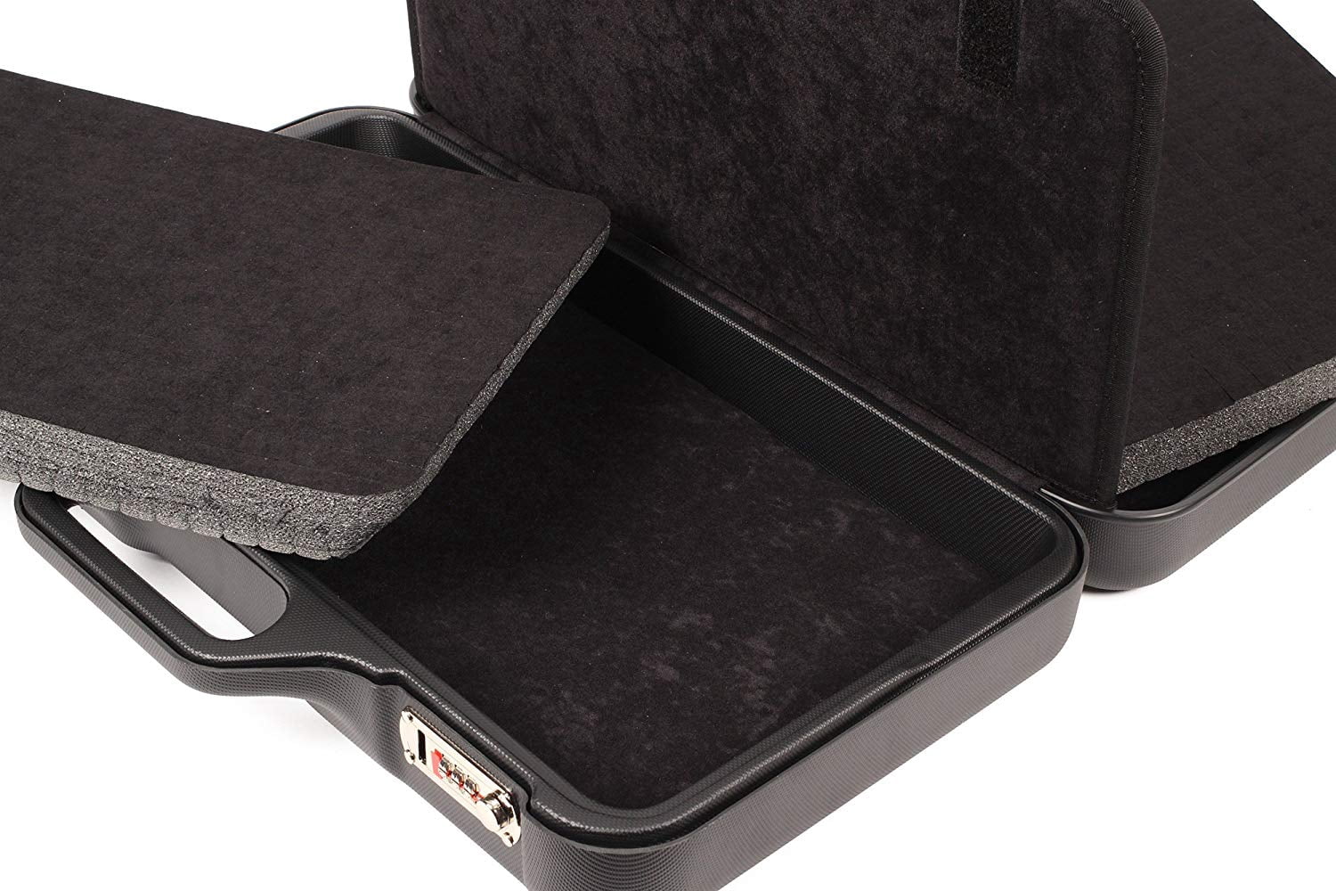 Negrini Compact Two-Sided Hard Gun Case, Black/Black, L19.9in x W14in x D4.7in