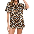 thumbnail image 6 of SAKMAL Cute Pajamas for Women Halloween 2PC Ghost Pumpkin Print Short Sleeve Top & Shorts for Ladies Holiday Sleepwear Set,M, 6 of 8
