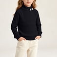 thumbnail image 6 of Wilark Toddler Girls Sweaters Ruffle Mock Neck Casual Long Sleeve Cute Fall Knitted Tops Black 4 T, 6 of 9