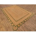 thumbnail image 4 of DecorAvenue Hand Woven Braided Farmhouse Jute Scalloped Area Rug Green Border Color 8 ft Square, 4 of 5