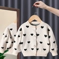thumbnail image 2 of LYMAYTER Kids Girls Sweaters Jacket Infant Spring Fall Warm Printed Tops Toddler Knit Cardigan Coats for 12 M -7 Y, 2 of 7