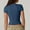 Dark Blue, variant on Womens Workout Compression Shirts Solid Color Short Sleeve Crew Neck Basic Yoga Tops Lightweight Soft Comfy Slim Fit Tees