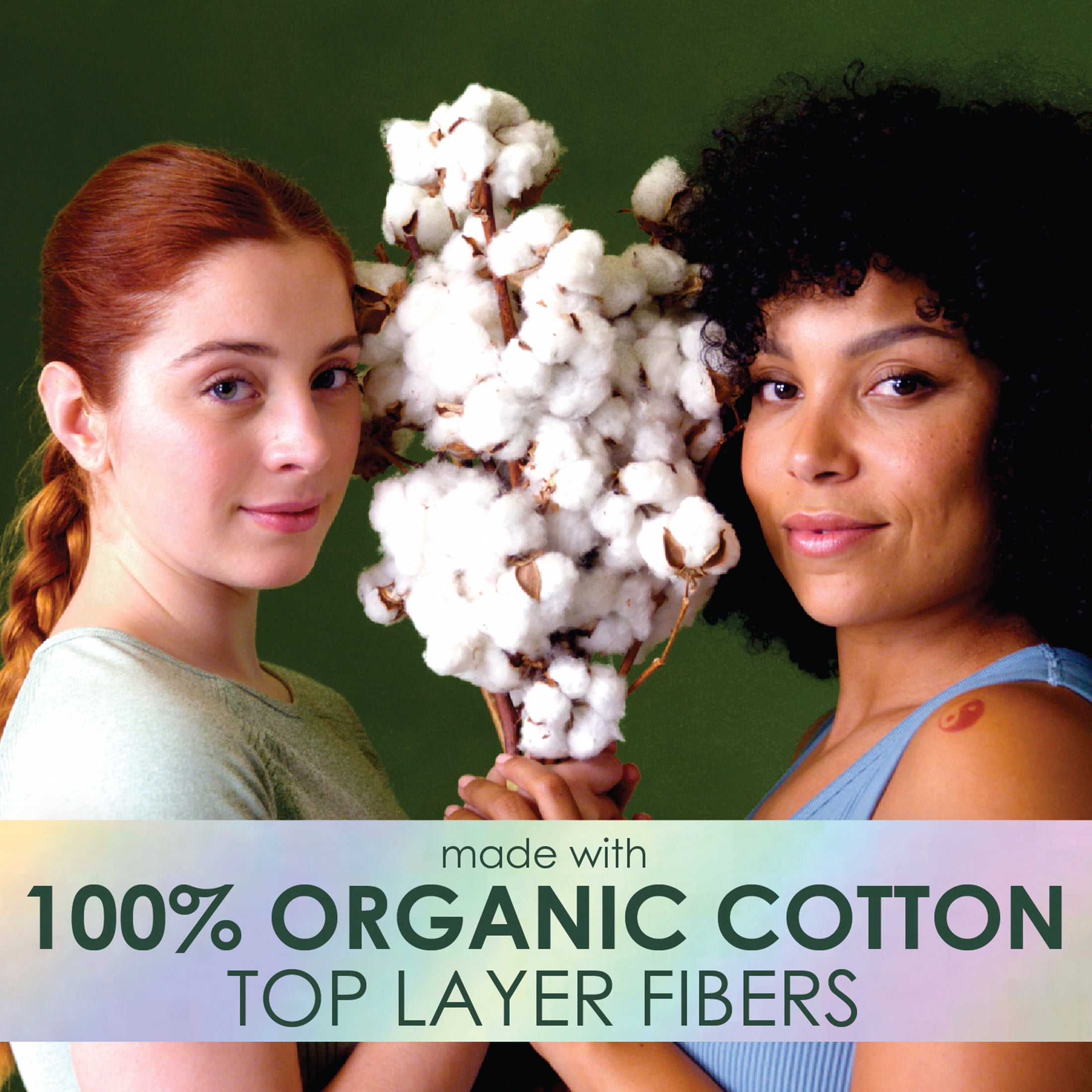 (4 pack) L. Ultra Thin Pads, Organic Cotton Top Layer, Regular, 56 count