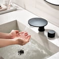 thumbnail image 2 of Deck Mounted Widespread Bathroom Sink Faucet, Three Hole Two Handles Waterfall Basin Faucet, 2 of 5