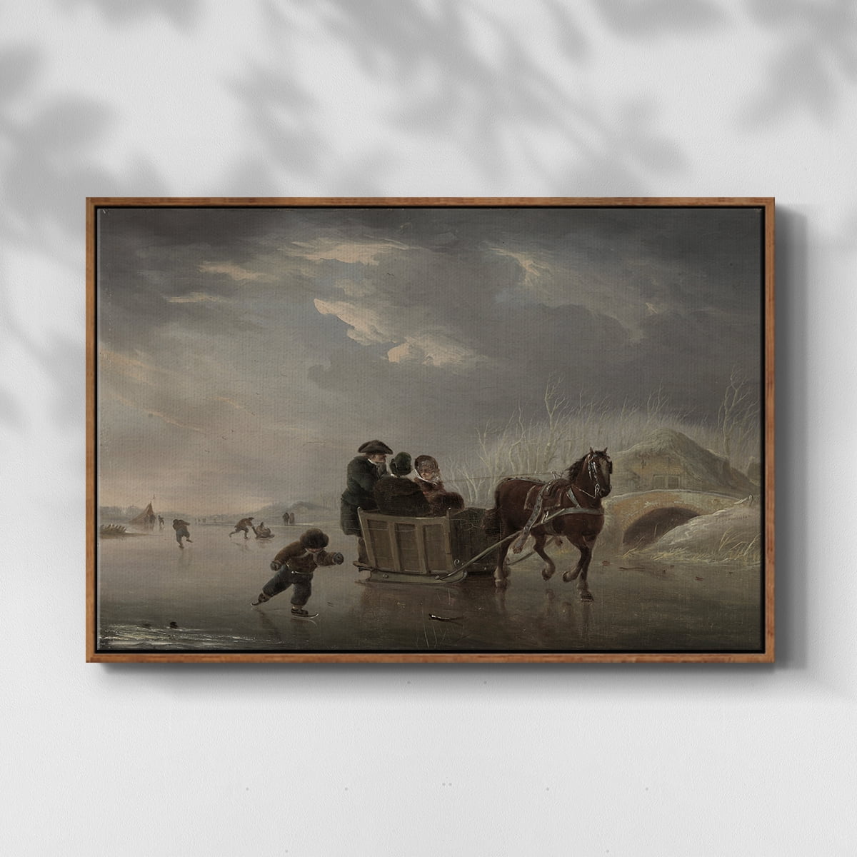 Vintage Animal Print-XXV By Wexford Home Framed in Walnut Wood Gallery Wrapped Canvas 25 in. x 37 in.
