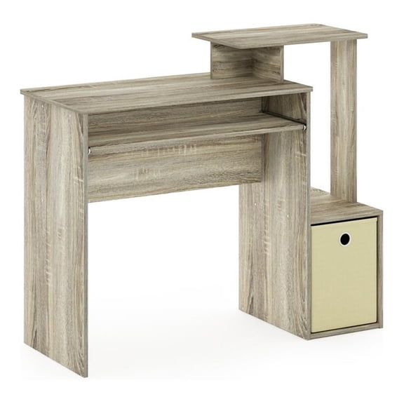 Pemberly Row Wood Multipurpose Computer/Writing Desk in Sonoma Oak/Ivory