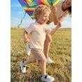 thumbnail image 5 of BemeyourBBs Toddler Baby Boys Mama's Boy Outfit Infant Baby Boy Summer Clothes Short Sleeve Embroidery Bear T-shirt with Elastic Waist Shorts Set Toddler Summer Outfit, 5 of 9