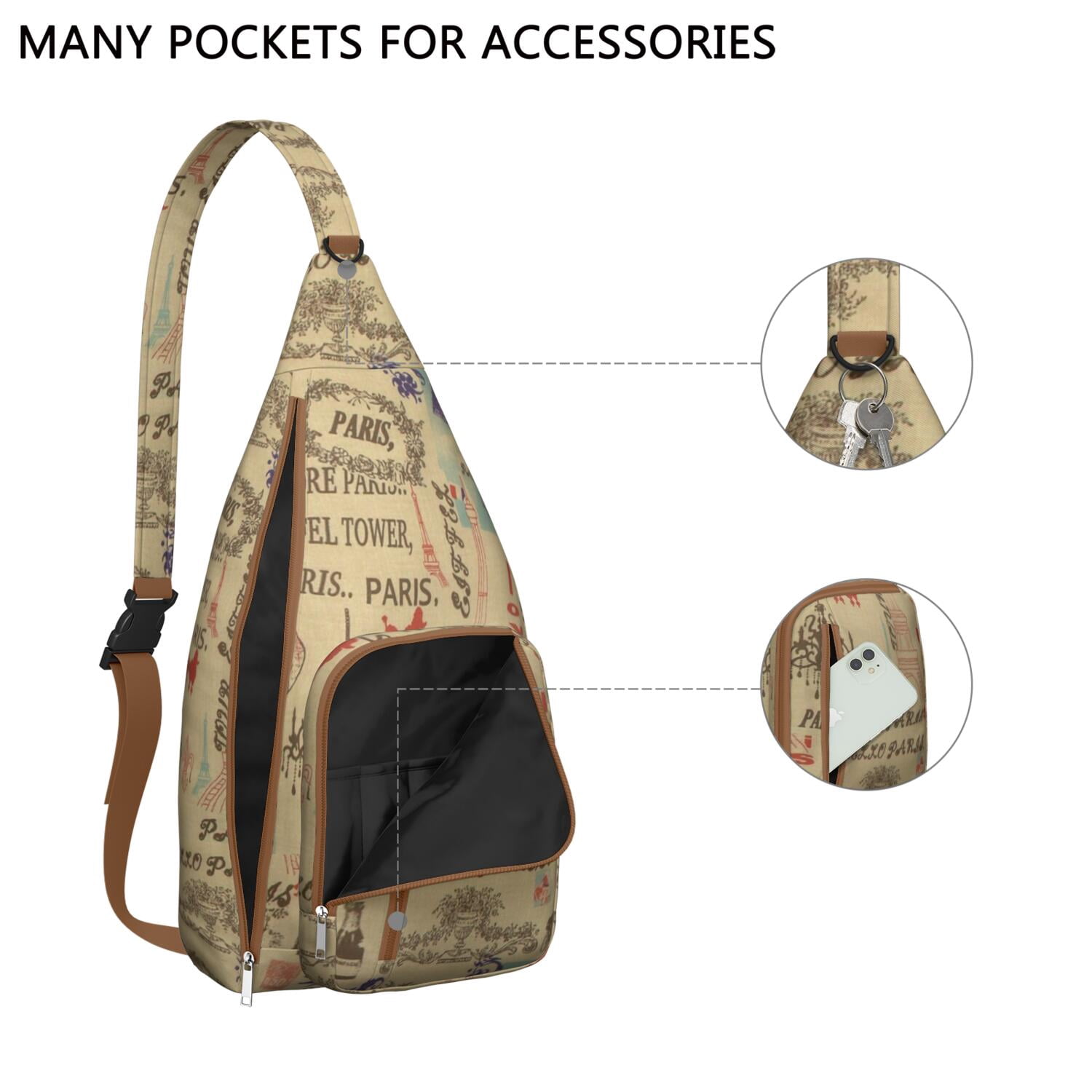Explore Journey Sling Bag - Lightweight Water-resistant Shoulder Pack for Travel, Commute & Daily Use (Vintage Style)