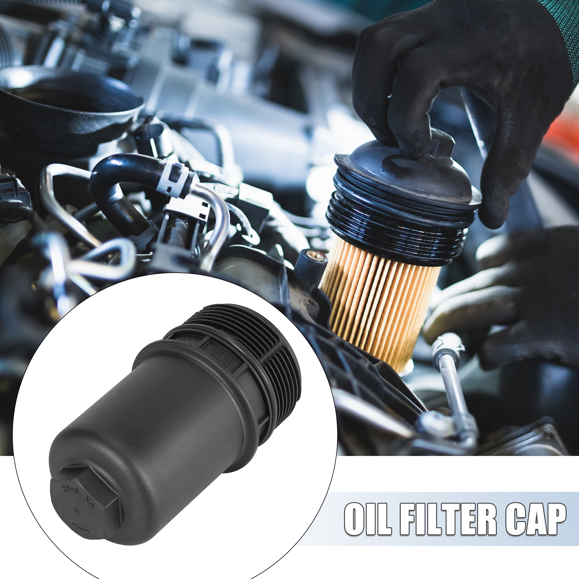 Car Oil Filter Cap Assembly Housing Replacement for Audi A1 A3 Q3 Q5  2015-2019 06L115408 06L115401 