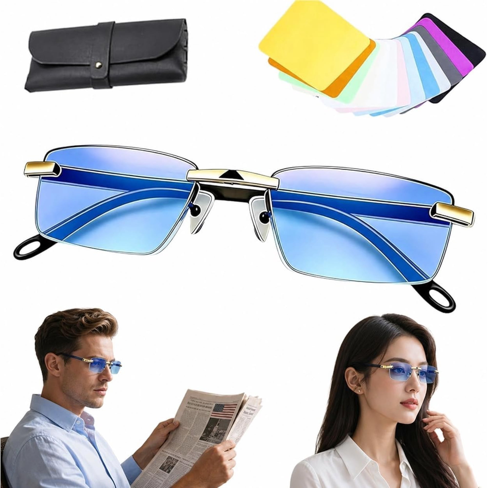 Self Adjusting Smart Smart Lenses Auto Focus Glasses for Women Men - 2026 Anti Blue Light Focus Glasses, Near Far & PC