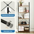 thumbnail image 5 of Simenmax 5-Tier Bookshelf - 62.2" Tall Rustic Brown Display Storage Shelves for Living Room, Office, Bedroom, Brown, 5 of 6